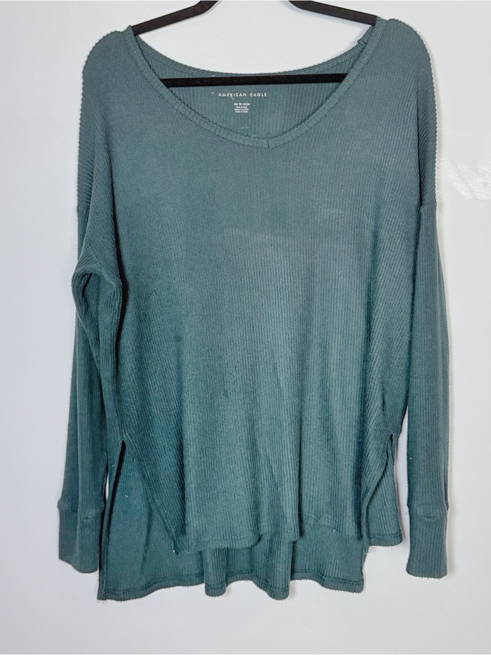 American Eagle Outfitters Women’s Dark Teal Lightweight Knit Sweatshirt